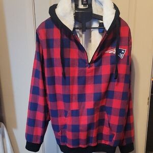 NFL Team Apparel Black and White Sherpa-Lined Jacket